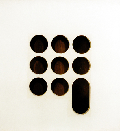 Medium: 'Acrylic, Paper & Wood', Size: '30 x 26 inch', Exhibited in Solo show in Kumar Art Gallery in 1975